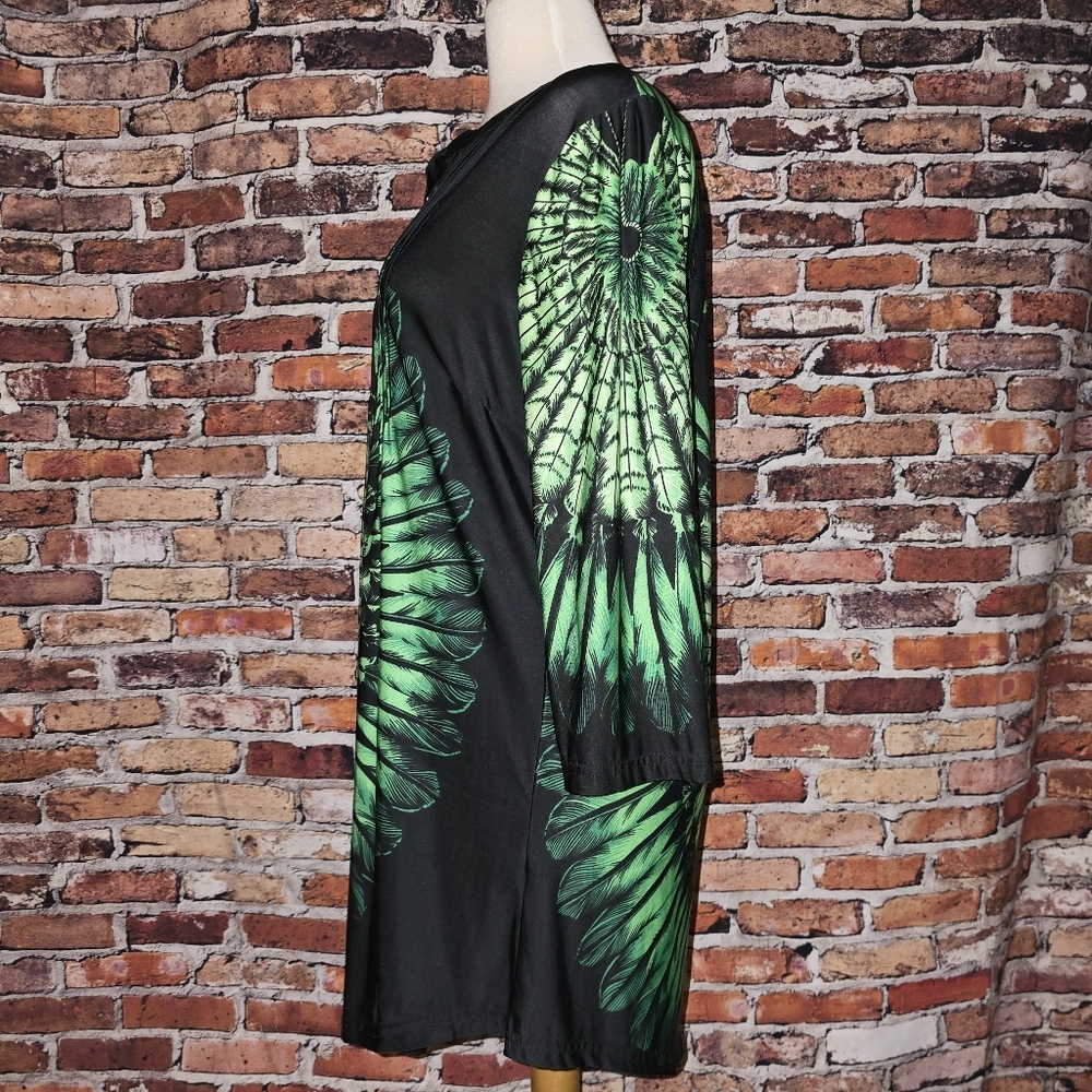 R &B Collection Black And Green Button-Up Tunic S… - image 5